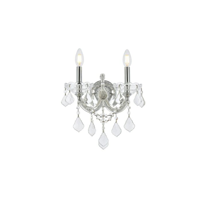 Maria Theresa 2-Light Wall Sconce in Chrome