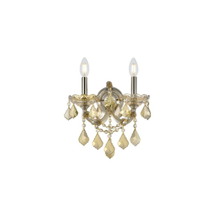 Maria Theresa 2-Light Wall Sconce in Golden Teak