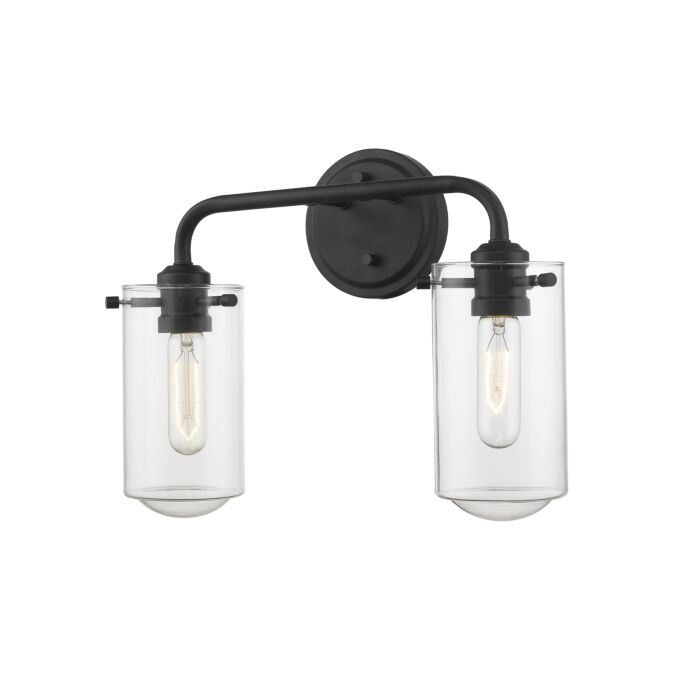 Z Lite Delaney 2 Light Bathroom Vanity Light In Matte Black
