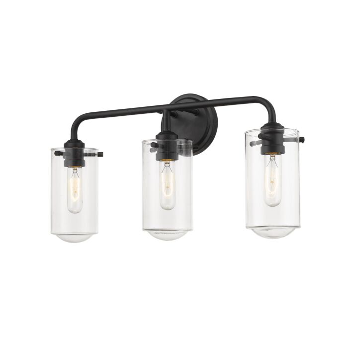 Z Lite Delaney 3 Light Bathroom Vanity Light In Matte Black