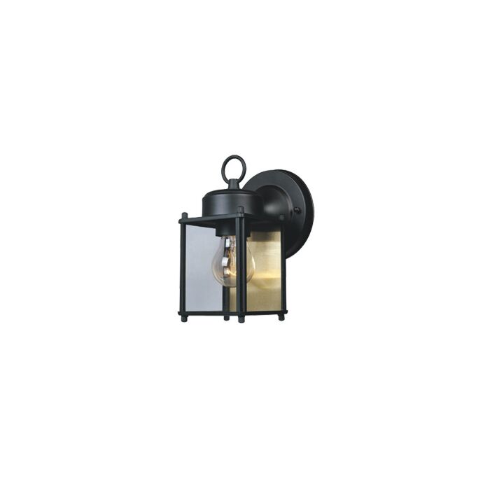 Basic Porch 1-Light Wall Lantern in Black