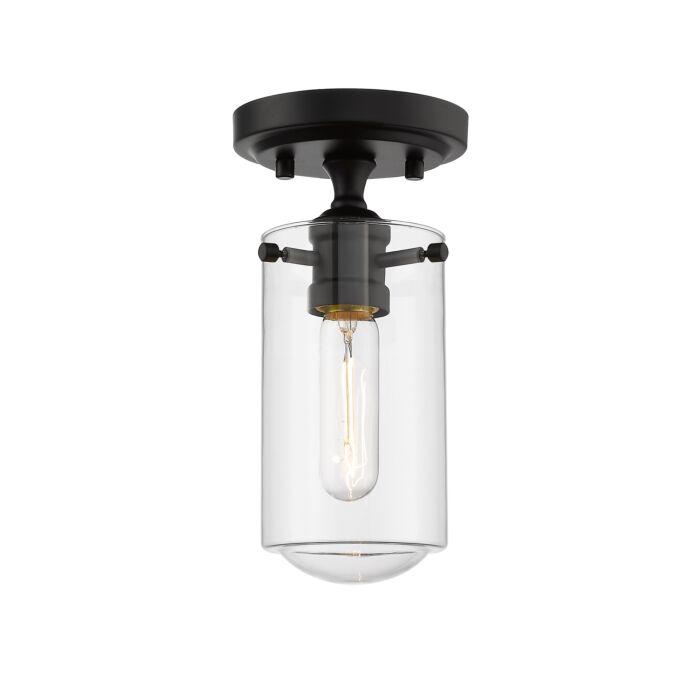 Z Lite Delaney 1 Light Flush Mount Ceiling Light In Matte Black
