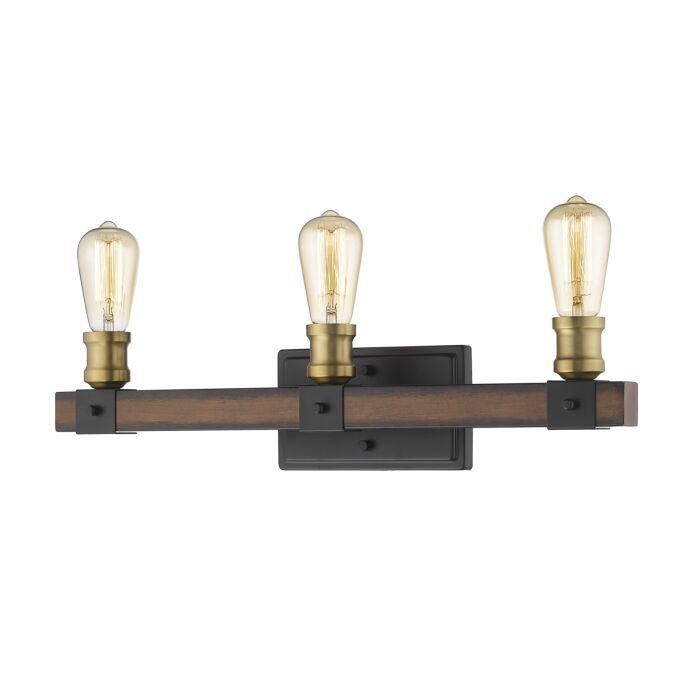 Z Lite Kirkland 3 Light Bathroom Vanity Light In Rustic Mahogany