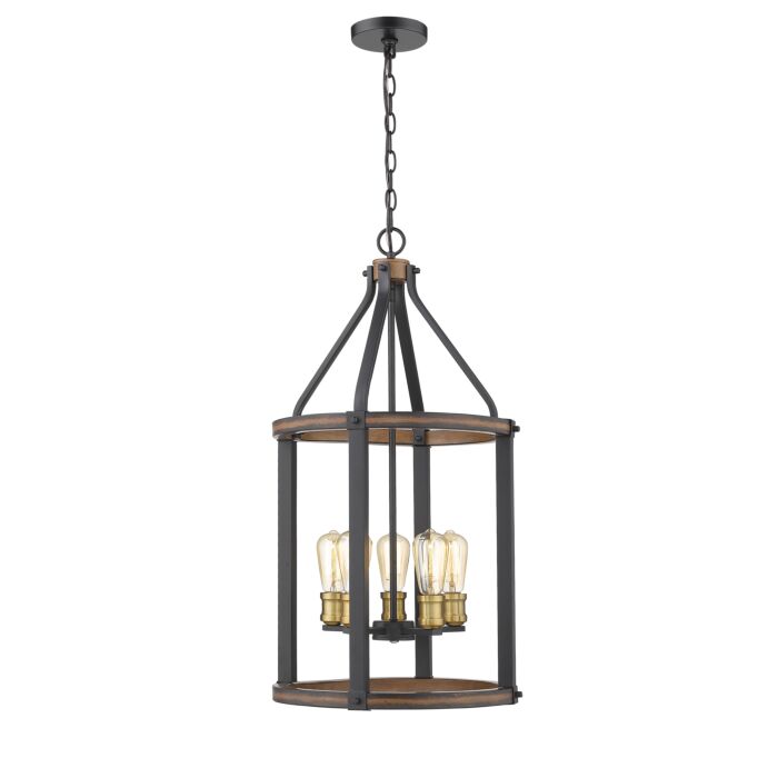 Z Lite Kirkland 5 Light Pendant Light In Rustic Mahogany