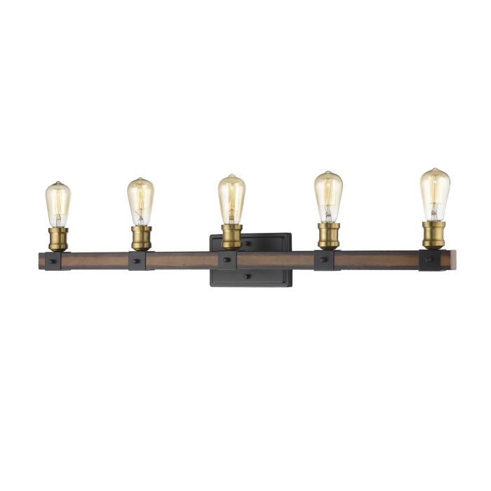 Z Lite Kirkland 5 Light Bathroom Vanity Light In Rustic Mahogany