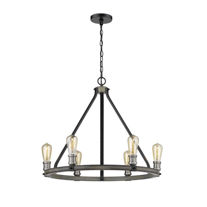 Z Lite Kirkland 6 Light Chandelier In Ashen Barnboard