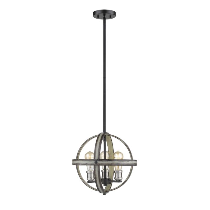 Z Lite Kirkland 3 Light Pendant Light In Ashen Barnboard