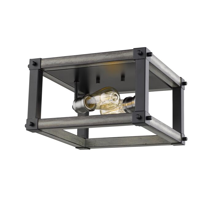 Z Lite Kirkland 2 Light Flush Mount Ceiling Light In Ashen Barnboard