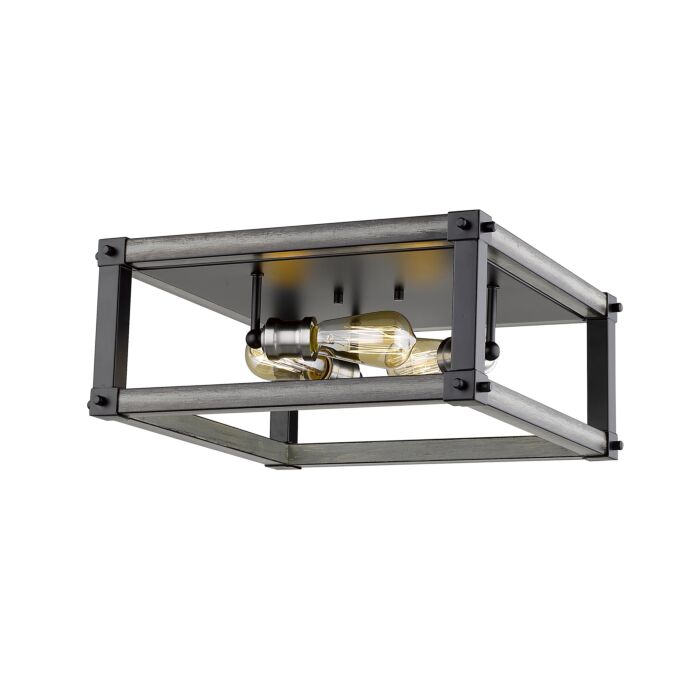 Z Lite Kirkland 3 Light Flush Mount Ceiling Light In Ashen Barnboard