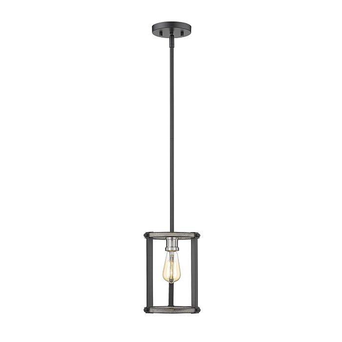Z Lite Kirkland 1 Light Mini Pendant Light In Ashen Barnboard