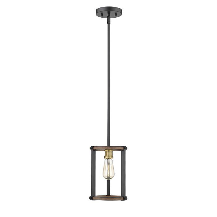 Z Lite Kirkland 1 Light Mini Pendant Light In Rustic Mahogany