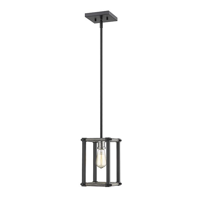 Z Lite Kirkland 1 Light Mini Pendant Light In Ashen Barnboard