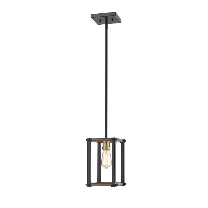 Z Lite Kirkland 1 Light Mini Pendant Light In Rustic Mahogany