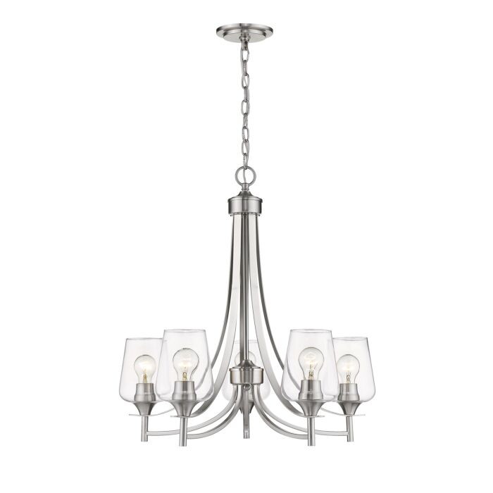 Z Lite Joliet 5 Light Chandelier In Brushed Nickel