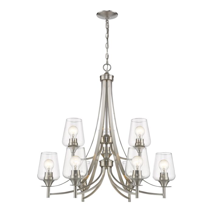 Z Lite Joliet 9 Light Chandelier In Brushed Nickel