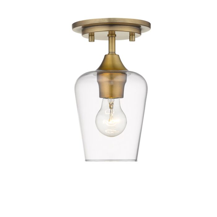Z Lite Joliet 1 Light Flush Mount Ceiling Light In Olde Brass