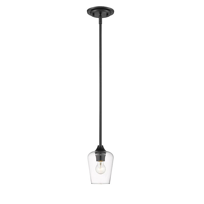 Z Lite Joliet 1 Light Mini Pendant Light In Matte Black