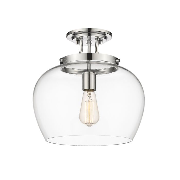 Z Lite Joliet 1 Light Semi Flush Mount Ceiling Light In Chrome