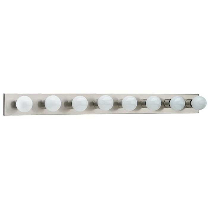 Sea Gull Center Stage 8 Light 48 Inch Bathroom Vanity Light in Brushed Stainless