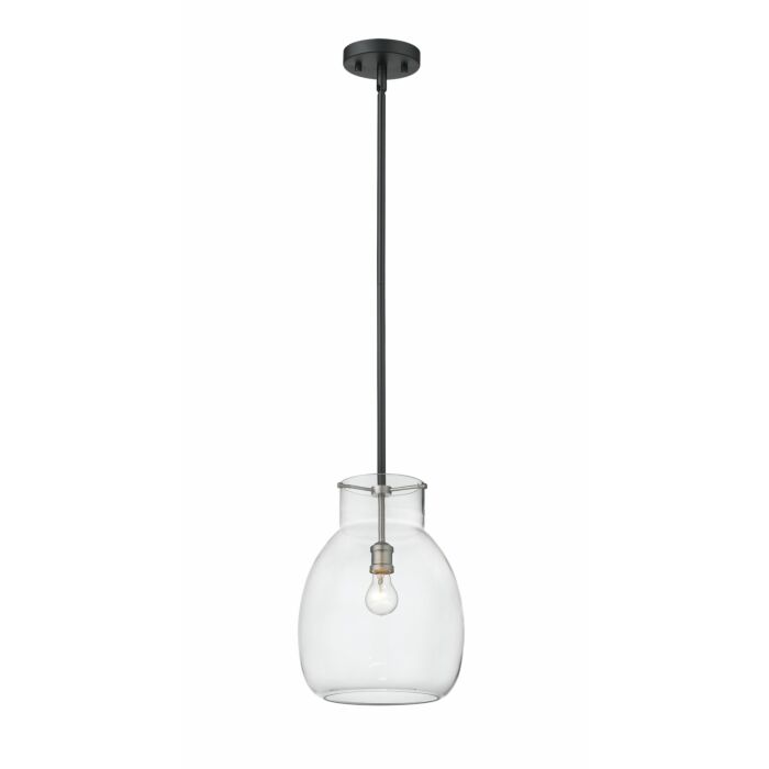 Z Lite Bella 1 Light Mini Pendant Light In Matte Black With Brushed Nickel