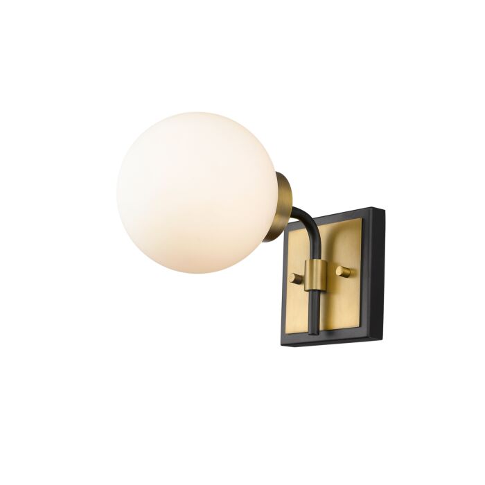 Z Lite Parsons 1 Light Wall Sconce In Matte Black With Olde Brass