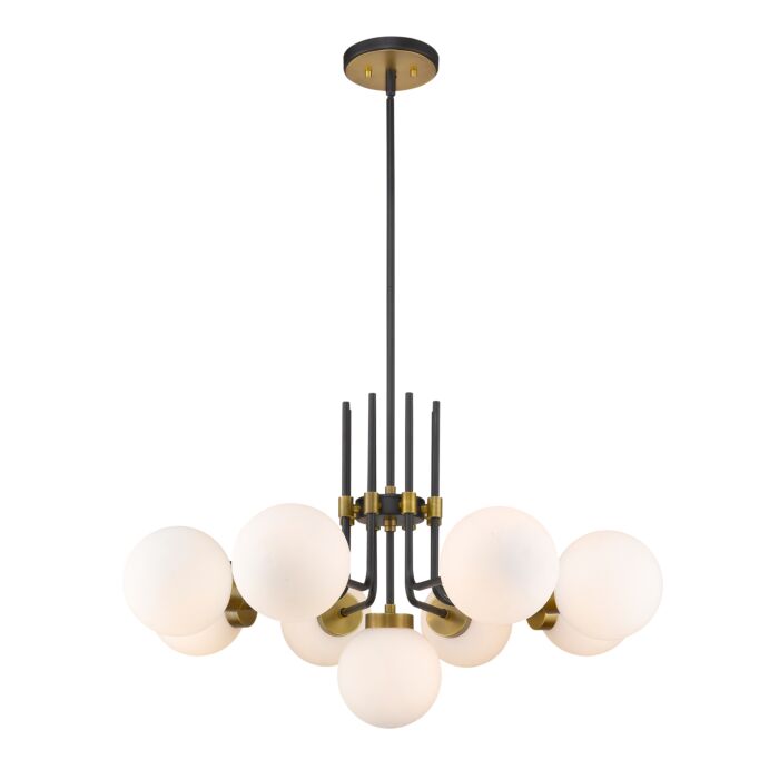 Z Lite Parsons 9 Light Chandelier In Matte Black With Olde Brass