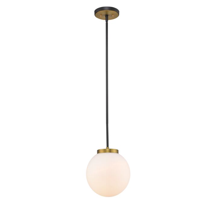 Z Lite Parsons 1 Light Pendant Light In Matte Black With Olde Brass