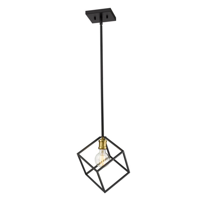 Z Lite Vertical 1 Light Pendant Light In Bronze With Olde Brass