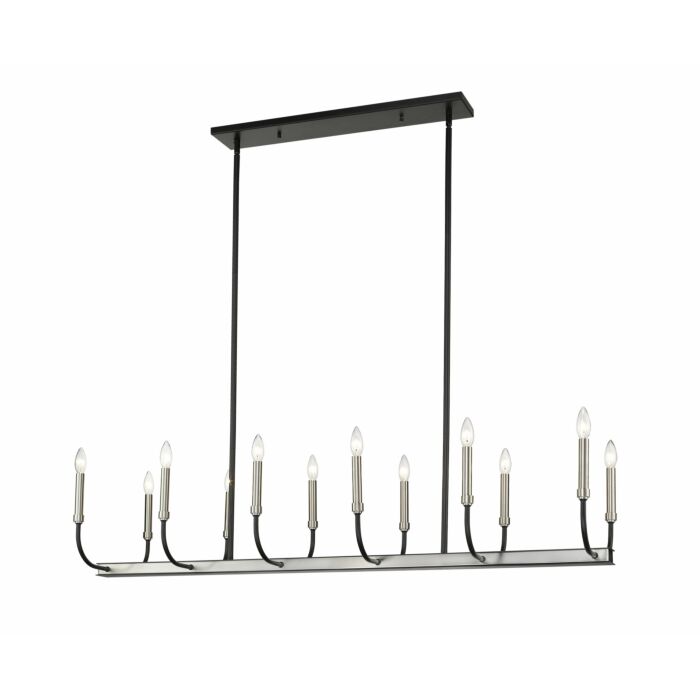 Z Lite Haylie 12 Light Chandelier In Matte Black With Brushed Nickel