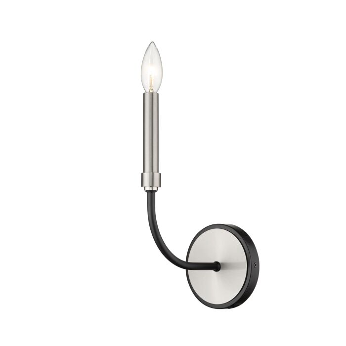 Z Lite Haylie 1 Light Wall Sconce In Matte Black With Brushed Nickel