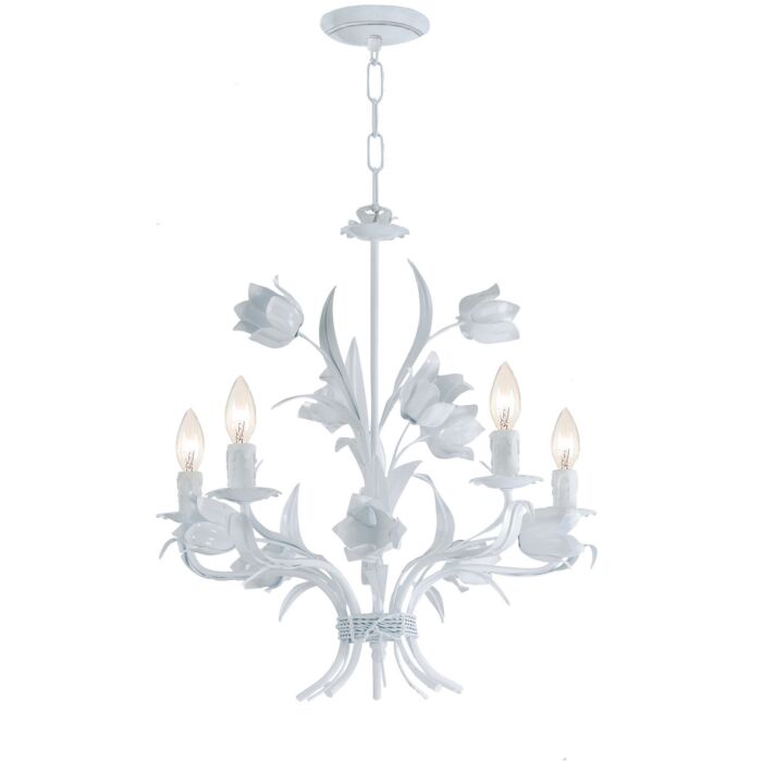 Crystorama Southport 5 Light Chandelier in Wet White