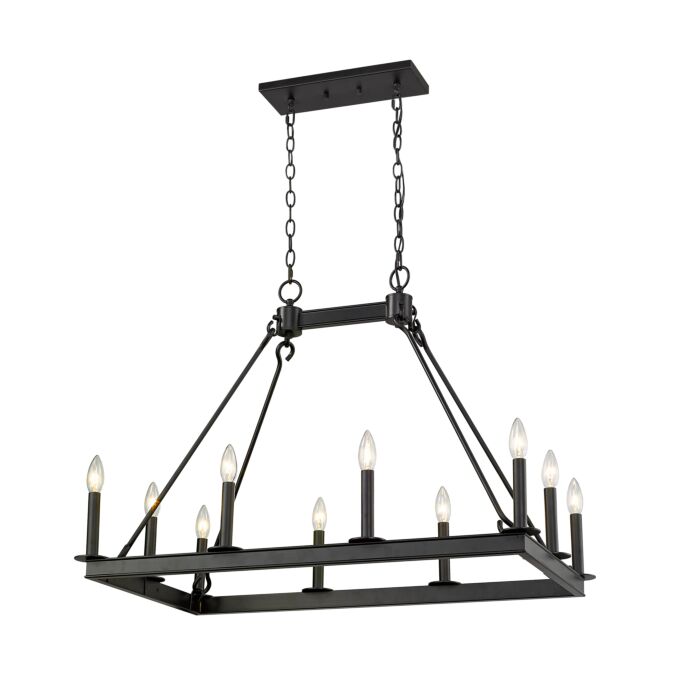 Z Lite Barclay 10 Light Chandelier In Matte Black