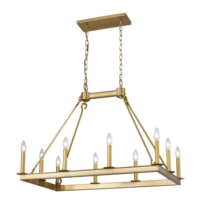 Z Lite Barclay 10 Light Chandelier In Olde Brass