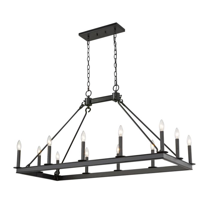 Z Lite Barclay 12 Light Chandelier In Matte Black