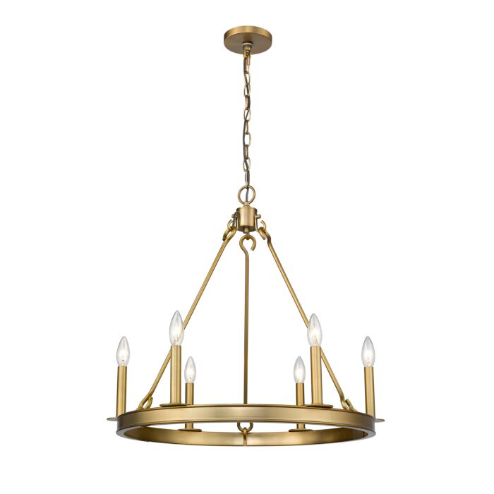 Z Lite Barclay 6 Light Chandelier In Olde Brass