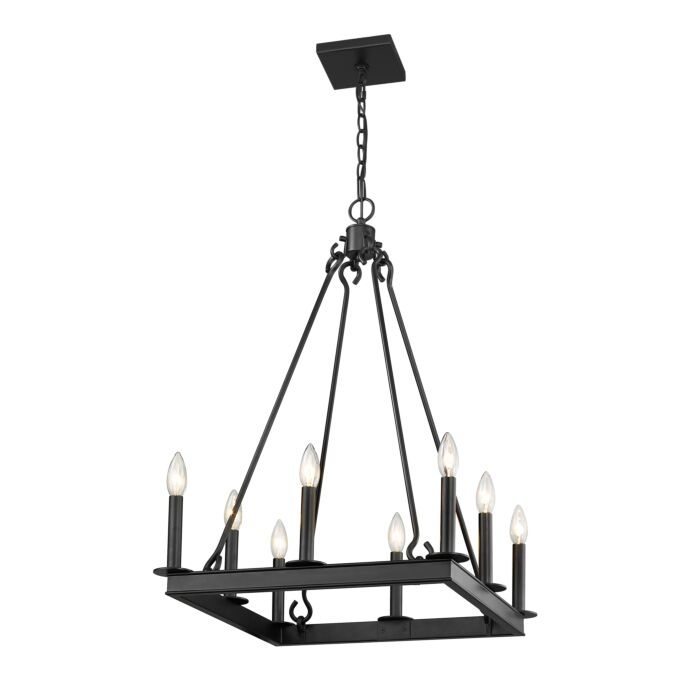 Z Lite Barclay 8 Light Chandelier In Matte Black