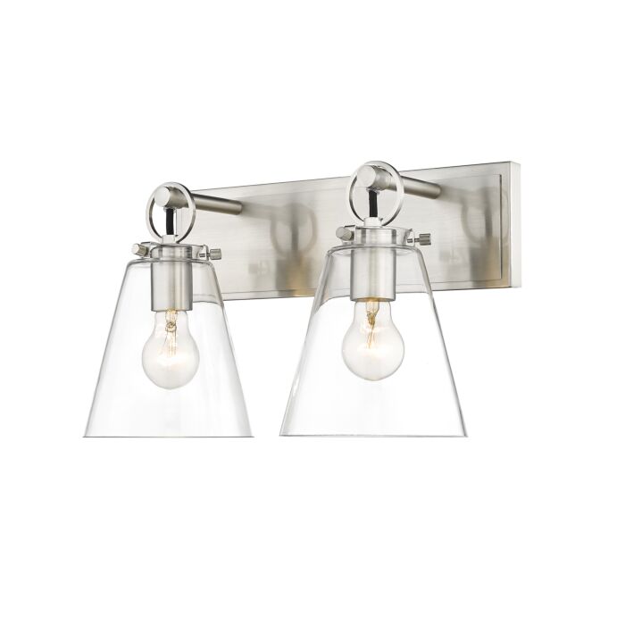 Z Lite Harper 2 Light Bathroom Vanity Light In Brushed Nickel