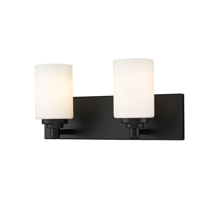 Z Lite Soledad 2 Light Bathroom Vanity Light In Matte Black