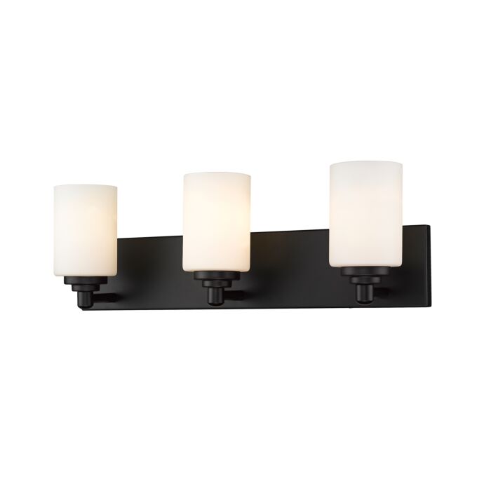 Z Lite Soledad 3 Light Bathroom Vanity Light In Matte Black