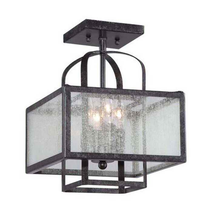 Minka Lavery Camden Square 4 Light 11 Inch Ceiling Light in Aged Charcoal