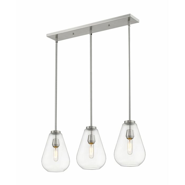 Z Lite Ayra 3 Light Linear Pendant Light In Brushed Nickel
