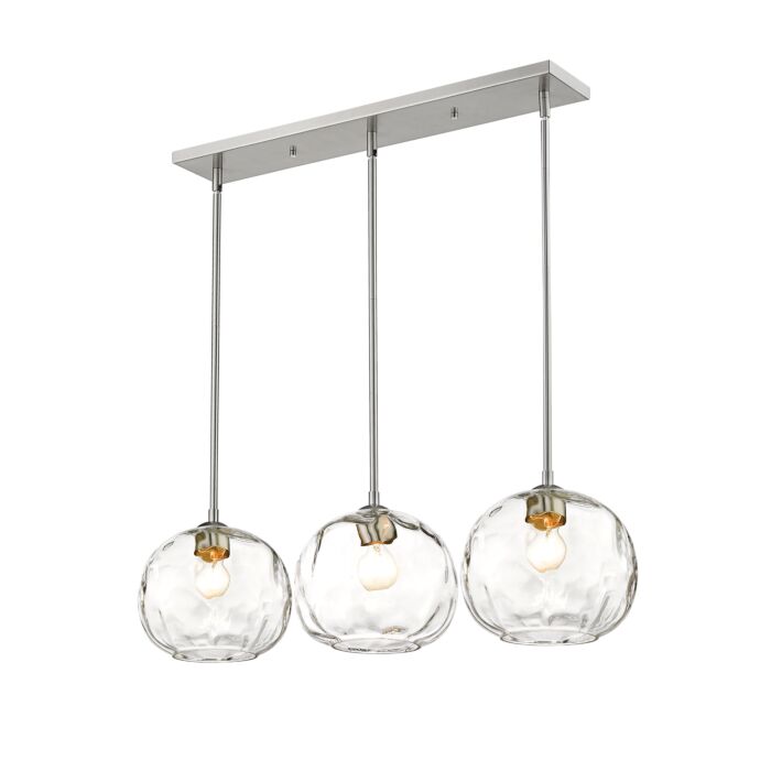 Z Lite Chloe 3 Light Linear Pendant Light In Brushed Nickel