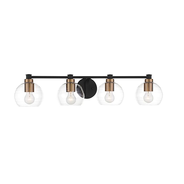 Minka Lavery Keyport 4 Light Bathroom Vanity Light in Sand Coal With Natural Brushed Br