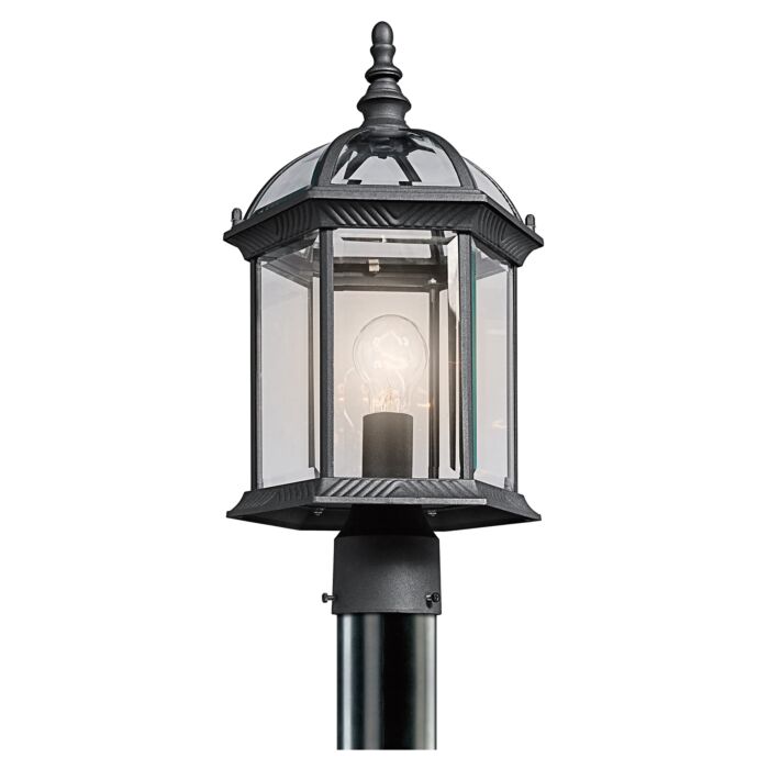 Kichler Barrie Outdoor Post Lantern in Black Material