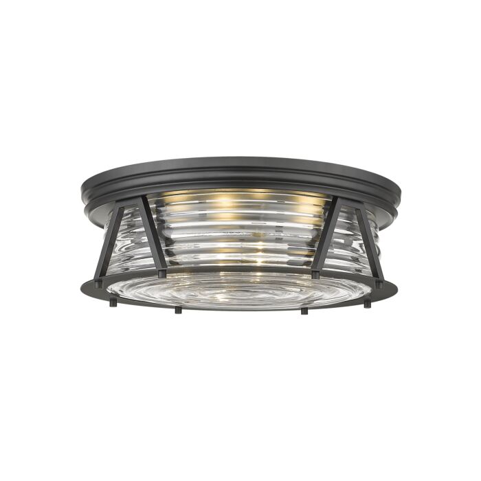 Z Lite Cape Harbor 4 Light Flush Mount Ceiling Light In Matte Black