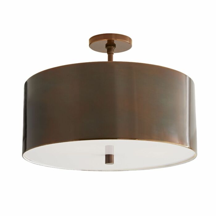 Arteriors Tarbell Drum Ceiling Light in Heritage Brass