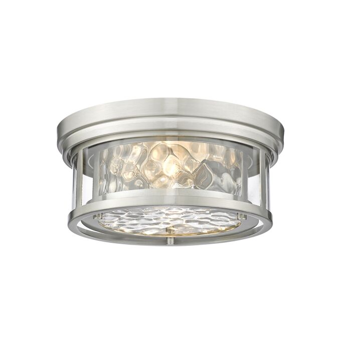 Z Lite Clarion 2 Light Flush Mount Ceiling Light In Brushed Nickel