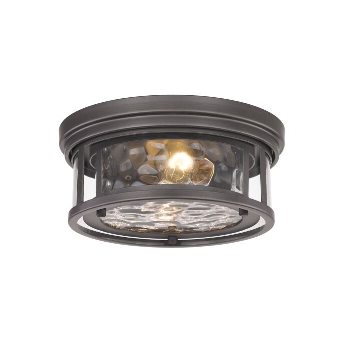 Z Lite Clarion 2 Light Flush Mount Ceiling Light In Bronze