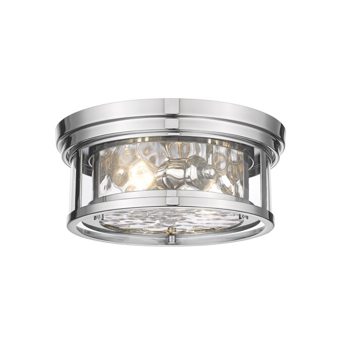 Z Lite Clarion 2 Light Flush Mount Ceiling Light In Polished Nickel