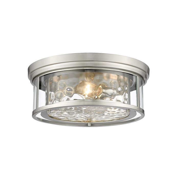Z Lite Clarion 3 Light Flush Mount Ceiling Light In Brushed Nickel